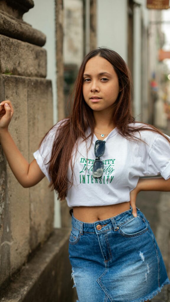 Denim Skirts and Casual Tees