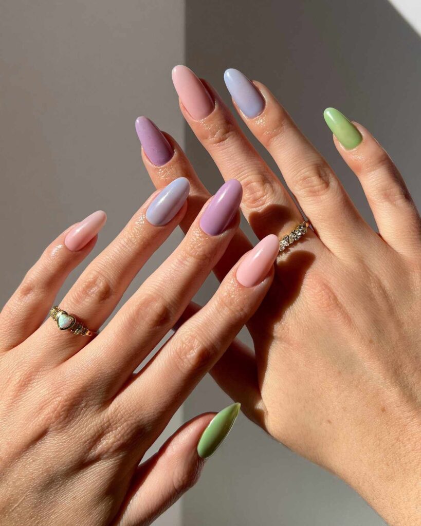 Two-Tone Pastel Nails